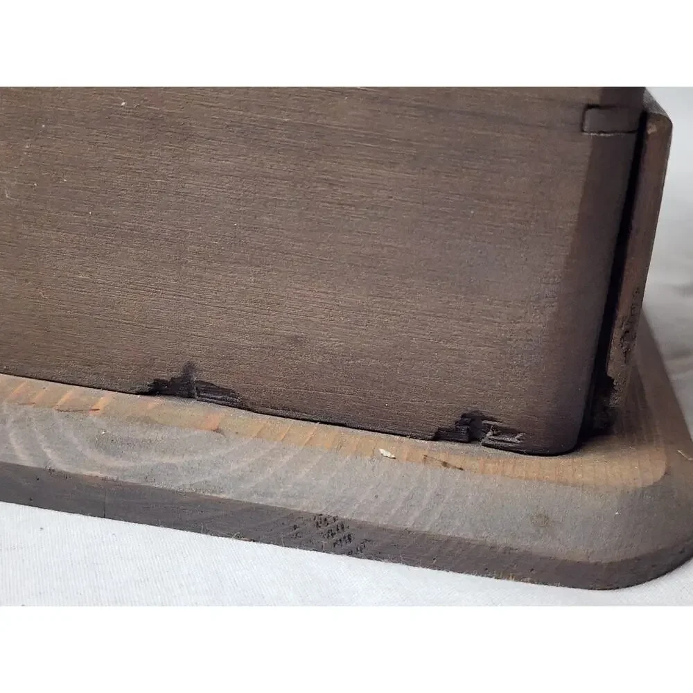 Vintage Wood Coffee Grinder Cast Iron Dovetailed Hand Crank Antique Flour Mill